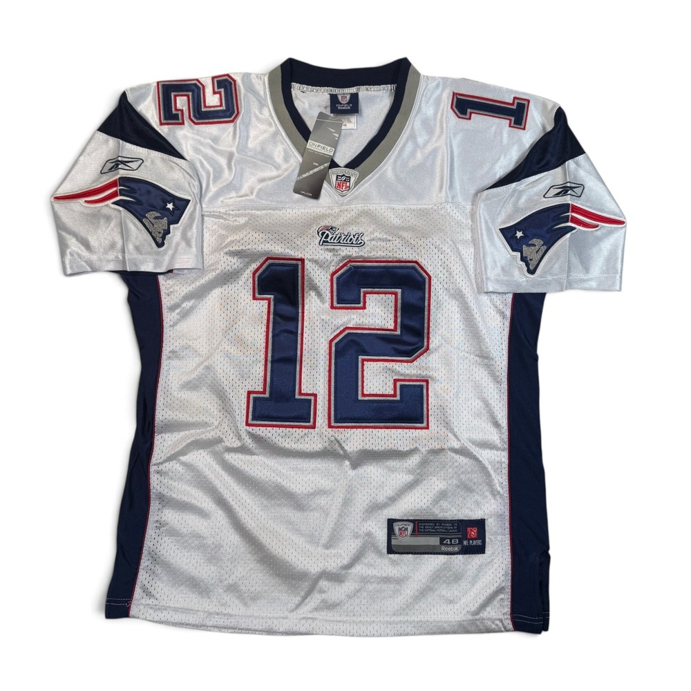 Reebok Tom Brady New England Patriots On Field Stitched Jersey White 48 NWT